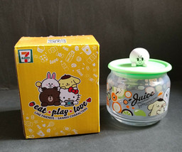 HK 7-11 LINE Friends x Sanrio Moon x Pom Pom Purin Joy Joy Jar Glass Container - $18.50