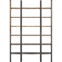 90&quot; Brown Distressed Iron and Solid Wood Six Tier Bookcase - $42,854.03 MXN