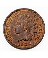 1908 1C Indian Cent in BU Condition, Red Brown Color, Near Mint, Well St... - €90,19 EUR