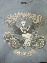 Harley Davidson Sturgis Black Hills Rally 2018 Mount Rushmore Men&#39;s Blue L  - $14.25