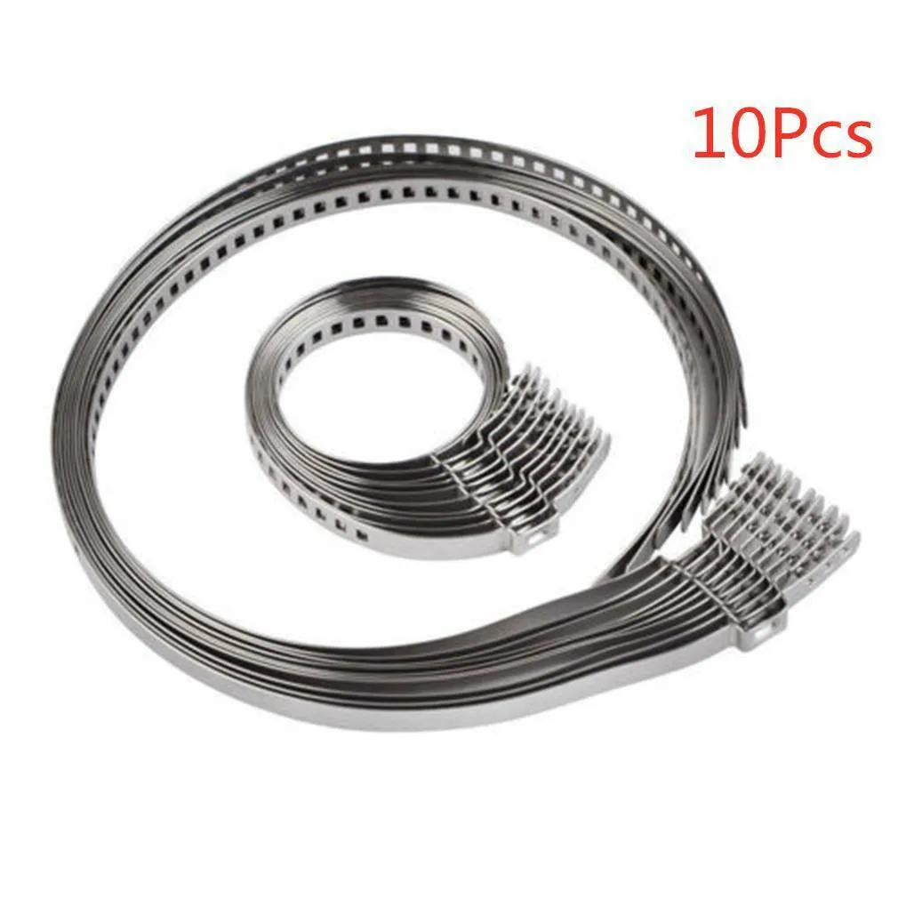 10Pcs Universal Stainless Steel Axle CV Joint Boot Crimp Clamp Kit - £13.10 GBP