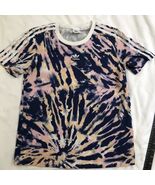 Adidas Tie Dye T-Shirt  Womens Size Medium M Tee Cotton Pink Blue Short ... - $20.56 CAD