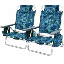 2-Pack Folding Backpack Beach Chair 5-Position Outdoor Reclining Chairs ... - $3,011.58 MXN