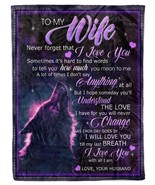 Never Forget That I Love You Wolf Howling Custom Blanket For Wife From H... - $49.17 CAD+