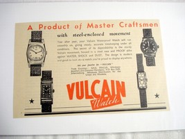 1945 South Africa Ad Vulcain Watch With Steel-Enclosed Movement - $147.24 MXN