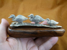 (DUCK-W2) three Ducks ducklings shed ANTLER figurine Bali detailed carvi... - £72.91 GBP