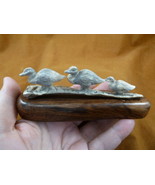 (DUCK-W2) three Ducks ducklings shed ANTLER figurine Bali detailed carvi... - £73.45 GBP
