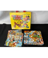 Vintage Walt Disney Mickey Mouse Picture Cubes Complete with Case Puzzle... - £9.40 GBP