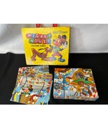 Vintage Walt Disney Mickey Mouse Picture Cubes Complete with Case Puzzle... - $228.47 MXN