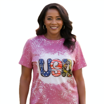 "USA" Tie Dye Magenta Pink - Women's top (X-Large) - $12.79
