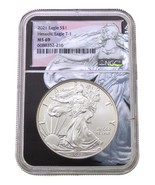 2021 S$1 Silver American Eagle Valutato Da NGC Come MS69 Aquila Araldica... - $1,813.25 MXN