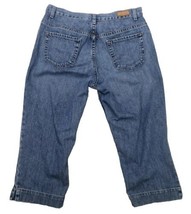 Eddie Bauer Jeans Womens 10 Petite 100% Cotton Crop High Waist Capri Blue Denim - £10.83 GBP