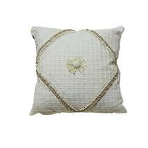 White Decorative Pillow, White Jacquard Cotton, High Quality , 18x18&quot; - £35.97 GBP