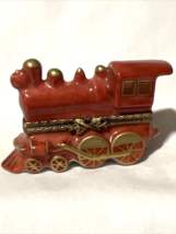 Limoges Porcelain Trinket Box Train Locomotive Peint Main France PP - $49.50