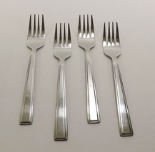 SURF International Silver Set of 4 Salad Forks Stainless 6 1/4&quot; Outline Glossy - £6.80 GBP