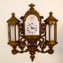 Vintage BURWOOD Product Co Ornate &quot;NEW HAVEN&quot; 597 Wall Clock  c1974 Battery Incl - £45.89 GBP