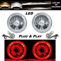 Octane Lighting 5 3/4 Red LED Halo Angel Eye Crystal Clear Headlight w/ ... - £97.43 GBP