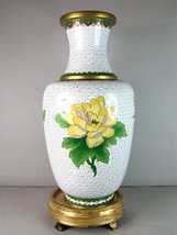 Decorative Vintage Estate Chinese Asian Cloisonné Floral Vase E904 - £117.32 GBP