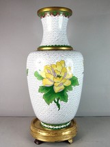 Decorative Vintage Estate Chinese Asian Cloisonné Floral Vase E904 - £118.73 GBP