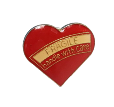Fragile Handle With Care Heart Sayings Vintage Pin Hat Tac Backpack Flai... - $100.95 MXN