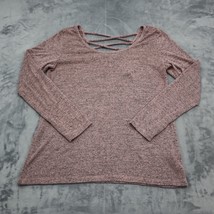 Charlotte Russe Sweater Womens M Pink Long Sleeve Scoop Neck Tight Knit Pullover - £17.74 GBP