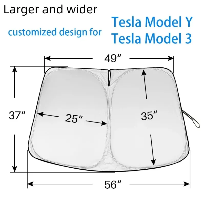 Eld sun shade covers visors front window sunscreen protector design for tesla model 3 y thumb200