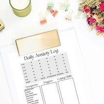 Printable anxiety Daily Log / Printable mood tracker - £0.80 GBP