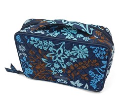 ❤️ VERA BRADLEY Java Floral Ultimate Cosmetic Brush Train Case Blue - $19.99
