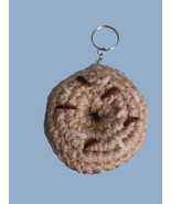 HANDMADE Crochet Chocolate/Brown Donut Keychain 2.75&quot; Diameter - $166.80 MXN