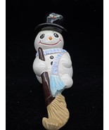 Yozie Snowman Stocking Hanger Broom Top hat Christmas Mantle Frosty Cast... - €33,14 EUR