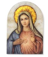 Immaculate Heart of Mary Arched 7&quot; Plaque, New. #AB-058 - $456.48 MXN
