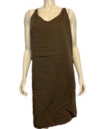 NWT Cuyana Olive Green Tencel Tie Back Short Sleeveless Dress Size XL - $94.99