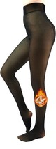 Fleece Lined Tights Sheer Women - Fake Translucent Warm Pantyhose (Black,Size:M) - £13.69 GBP