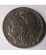 1926 GREEK ATHENA CHARM 50 Drachma Godess Athena Copper nickel Coin wisd... - £7.98 GBP