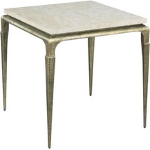 Side Table WOODBRIDGE Tapered Legs Square Textured Gold Spanish Marble M... - $1,959.00
