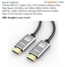 Precise Engineered 2.1 Video Cable for Ultimatedly 8K Gaming and Movie N... - $362.17 MXN