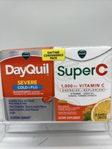 Vicks DayQuil &amp; Super C Pack Max Strength Cold Flu Relief 10/24 - £3.98 GBP