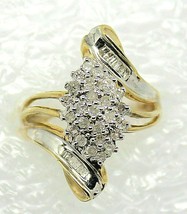 NEW 1/2 ct DIAMOND COCKTAIL RING Real Solid 10 K Yellow Gold 4.3 g Size 6.75 - £663.79 GBP