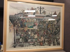 1982 Poster by Dowdall &quot;Last Ride In San Francisco&quot; Framed Lithograph - £50.39 GBP