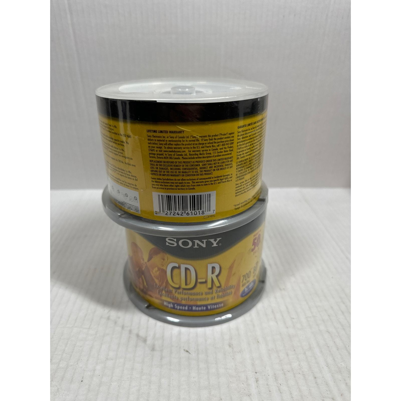 New lot of 2 Sony CD-R High Speed Recordable CDs 700 MB 80 Min 1x-48x 50 Pack Item image 2