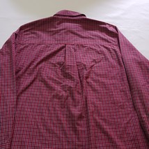 Chaps Easy Care Button-Down Collar Men's Plaid Long Sleeve Red Shirt Size Large image 12