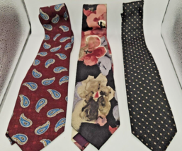 Lot Of 3 Men Neckties Surrey Premier Stock Mark Alexander poly silk paisley - £7.31 GBP