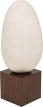 Sculpture MAITLAND-SMITH Egg Honed White Agate Inlay Walnut Stone Gemst - $1,299.00