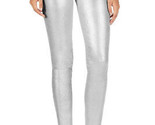 J BRAND Donne Jeans Slim Fit Metallic Suede Solido Argento Taglia 28W S8001 - $372.04