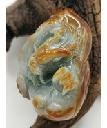 Icy Ice Yellow &amp; Green 100% Burma Jadeite Jade Dragon Pendant # 260.85 c... - £3,002.30 GBP