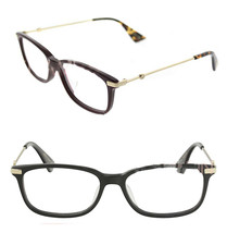 GUCCI 0112 Black Gold Rectangular Eyeglasses 53mm GG0112OA 001 Optical U... - £195.74 GBP