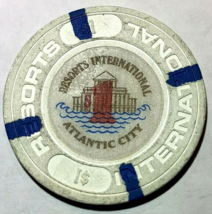 White Casino Chip $1 Dollar Resorts International Atlantic City Poker Ga... - $9.89