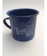 JACK DANIELS Tennessee Mud Whiskey TIN CUP Mug Blue Speckled AA - $5.69