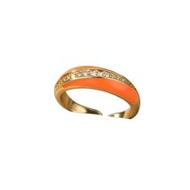 Colorful Enamel Rings for Women Stainless Steel Gold Silver Color Finger... - £19.92 GBP