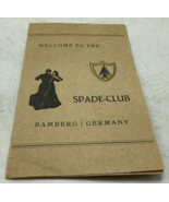 Vintage Spade-CLUB Bamberg Germany Drink Food Menu Germany small Rare - $16.53 CAD